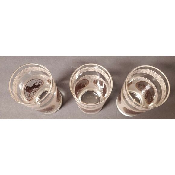 VTG 1970s MCM Libbey Highball Glassware Set of 3 Game Birds Pheasant/ /Duck - Picture 11 of 11